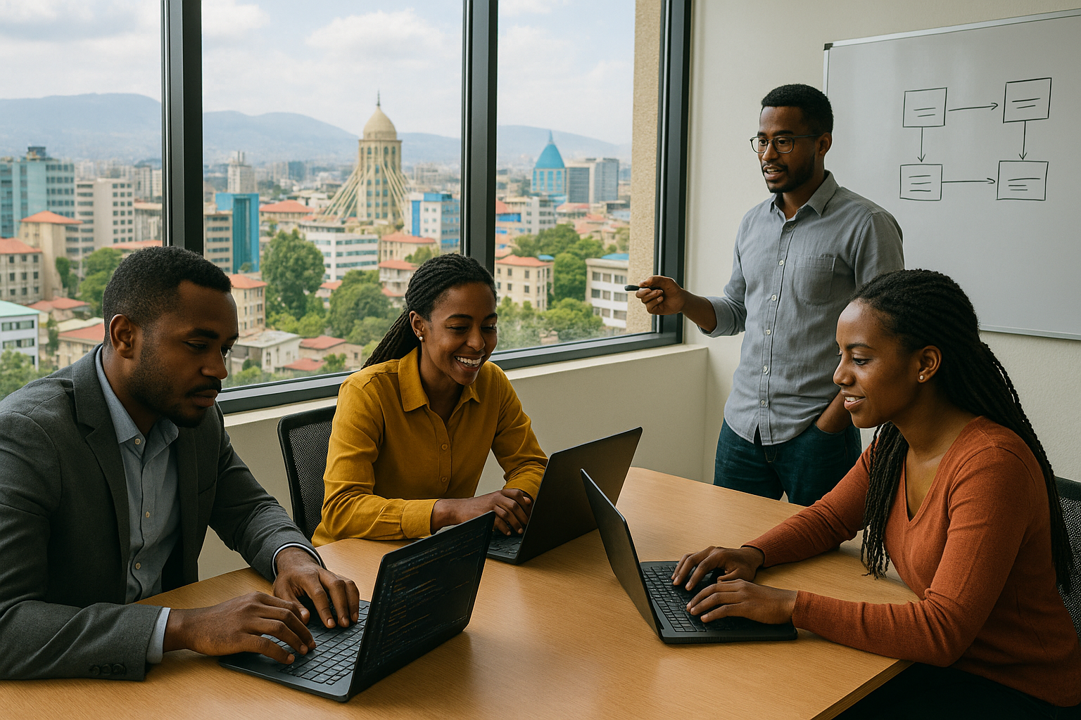Our dedicated team at Haset Information Technology working on innovative solutions